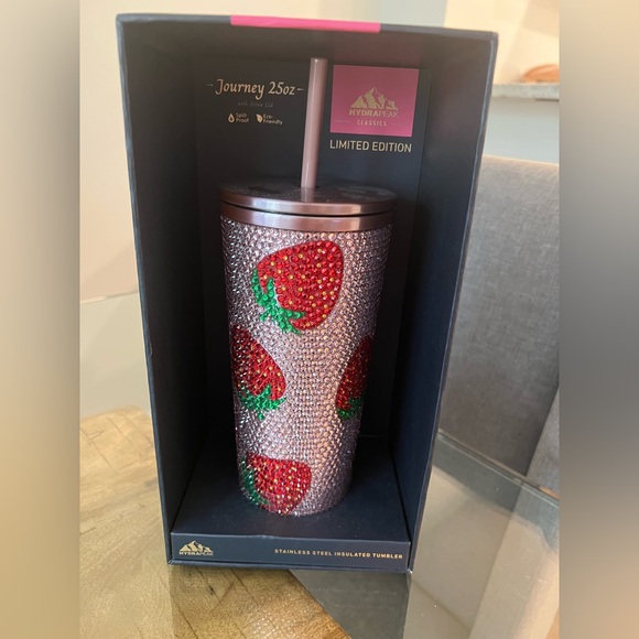 Hydro Flask Limited Edition Strawberry Tumbler - Silver and Red